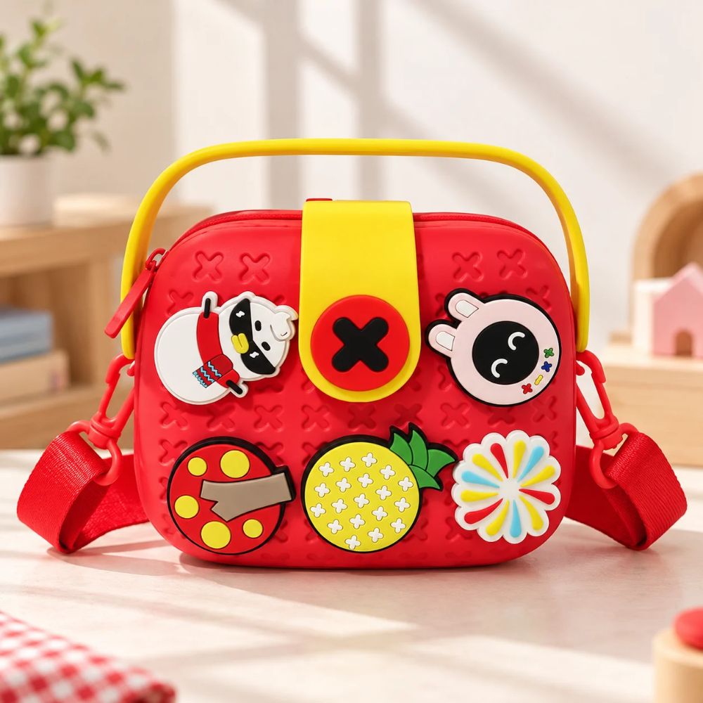 Cartoon Kids Sling Bag - Red