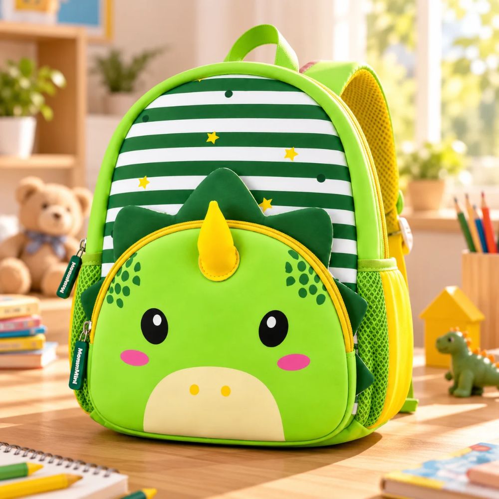 Cute Dinosaur Kids Backpack - Green