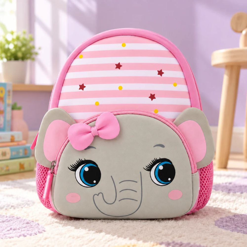 Cute Elephant Kids Backpack - Pink