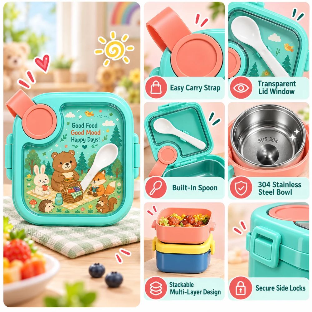 Square Kids Lunch Box 750 ML – Blue